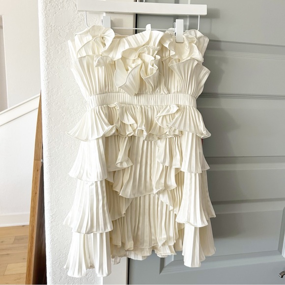 AMUR White Ruffle Mini Dress - Picture 8 of 13